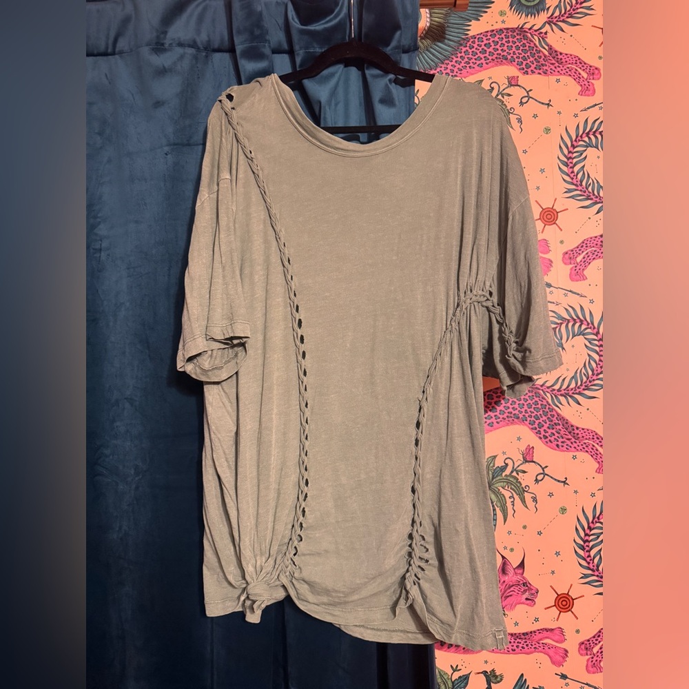 Free People Moonlight Midi Tee Washed Army
